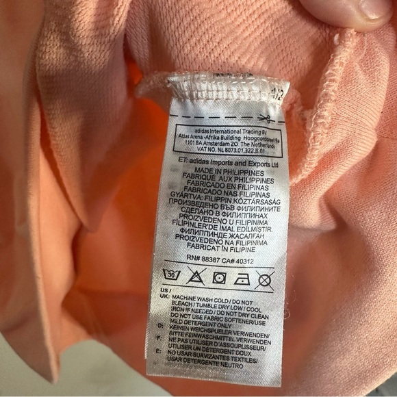 Adidas Climalite Pink Long Sleeve Sweatshirt Women’s Large 3Stripes Crewneck - Picture 12 of 14